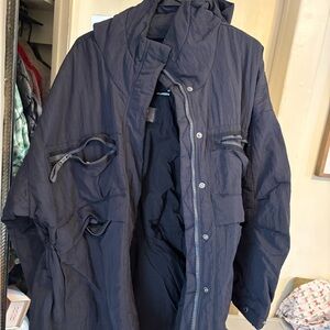 Free people movement hooded black jacket